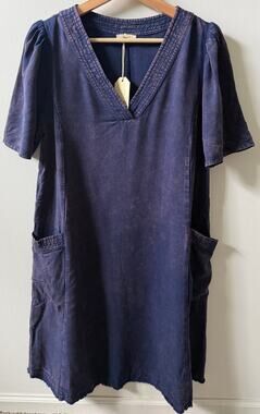 Jodifl washed blue denim dress women's size small brand new